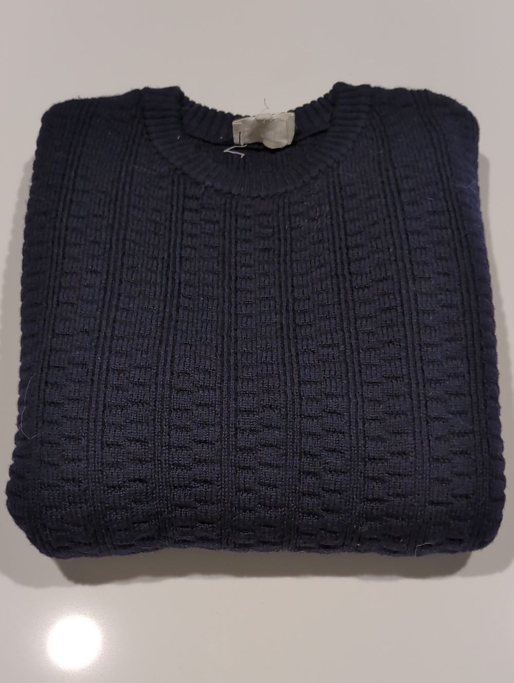 Octobre Editions Men's Cable Crewneck Sweater in Navy